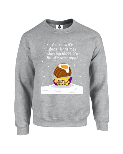 Image of New Spirit Original You know it's almost christmas, meme novelty xmas treat joke Unisex Funny Adults Sweatshirt Jumper Heather Grey