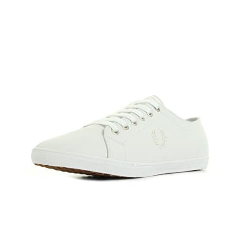Image of Fred Perry Unisex Kingston Leather Fashion Sneaker, White White, 10 UK