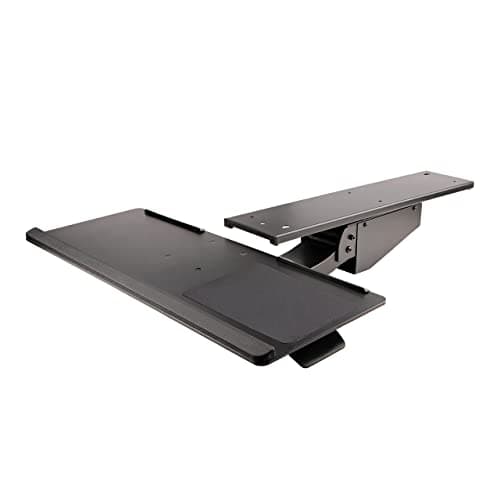 Image of StarTech.com Under Desk Keyboard Tray - Full Motion & Height Adjustable Keyboard and Mouse Tray, 10"x26" Platform - Ergonomic Desk Mount Computer Keyboard Tray with Mouse Pad & Wrist Rest (KBTRAYADJ2)