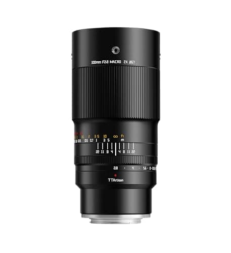 Image of TTArtisan 100mm F2.8 Macro 2x Metal Bodied Lens with Cold Shoe Mount Compatible with Fujifilm X Mount - Black