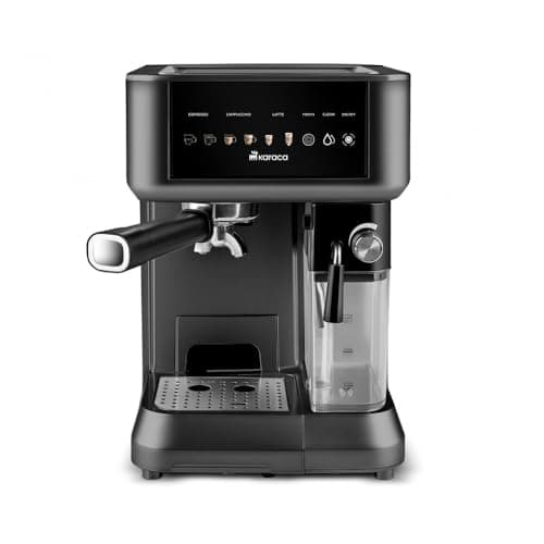 Image of KARACA MyCaffe Barista S10 Espresso, Latte & Cappuccino Coffee Machine with Integrated Milk Tank, 1,8L, 1350W, Touch Control Panel, 15 Bar Pump Pressure, Hot Milk Function, Black