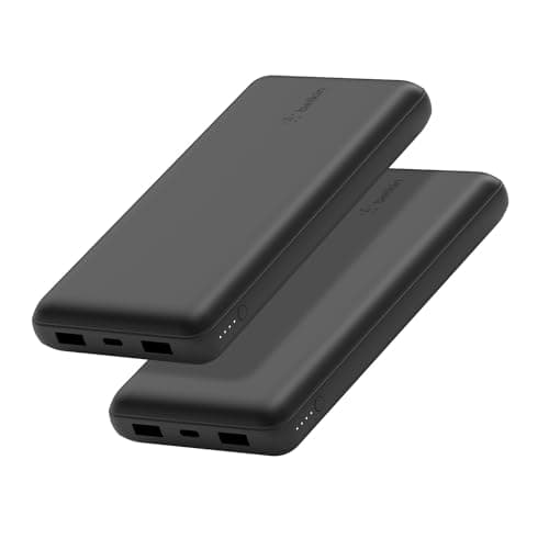 Image of Belkin USB C Portable Charger 20000 mAh, 20K Power Bank with USB Type C Input Output Port and 2 USB A Ports with Included USB C to A Cable for iPhone, Galaxy, Pixel, iPad and More – Black - (2 Pack)