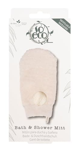 Image of So Eco Bath & Shower Mitt - Vegan & Cruelty-Free Exfoliating Body Mitt for Smooth Skin, Natural Ramie Plant Fibre Bath & Shower Accessory