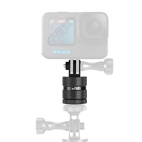 Image of HSU Aluminum Tripod Mount for GoPro, 360 Degree Rotation Camera Adapter for Hero 13/12/11/10/9/8/7/6/5/4/3 and Other Action Cameras