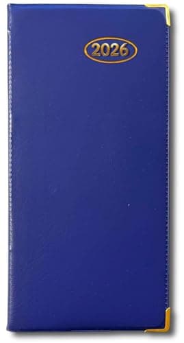 Image of PaulStore 2026 Slim Line Week to View Padded Diary Metal Corner Case Bound (Blue)