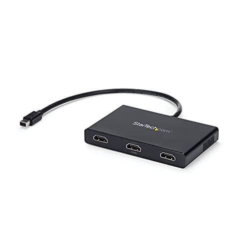 Image of StarTech.com 3 Port Mini DisplayPort MST Hub - 4K 30Hz - Mini DP to HDMI Video Splitter for Multiple Monitors - mDP to HDMI (MSTMDP123HD) Black