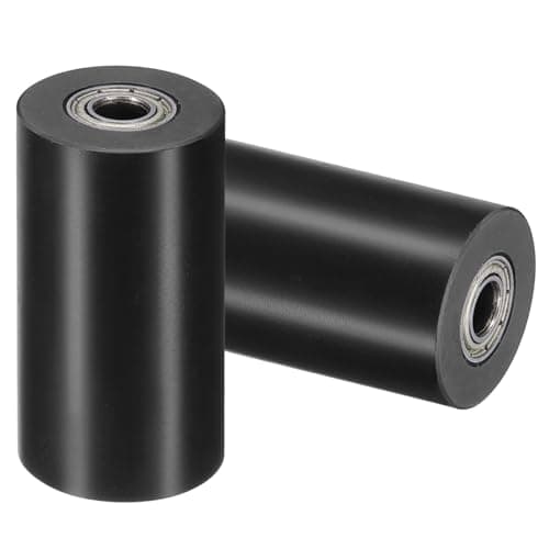 Image of sourcing map 2Pcs POM Roller Wheel with Bearings, 24 x 50 x 6mm(OD. x l x ID.) Guiding Wheel Flat Belt Idler (Black)