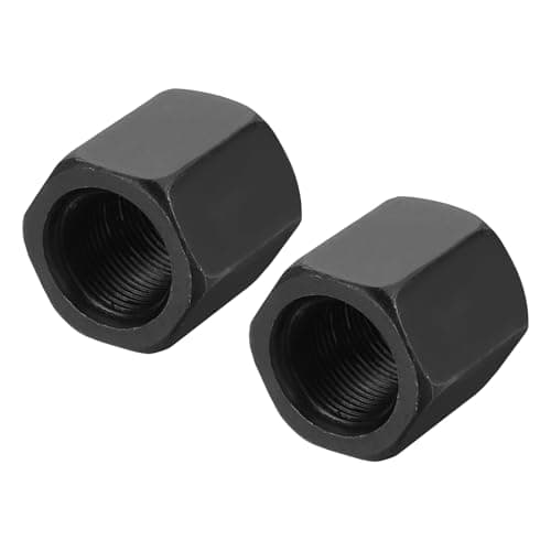 Image of sourcing map M22 x 1.5mm Pitch Hex Coupling Nuts, 2Pcs 35mm/ 1.4" Length Grade 10.9 Carbon Steel Fully Threaded Rod Coupling Nut Stud Fine Thread Pipe Connector Fasteners, Black
