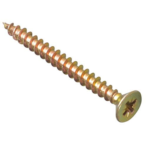 Image of ForgeFix Multi-Purpose Single Thread Screws | 5.0 x 55mm | Zinc Yellow Passivated | Box 200