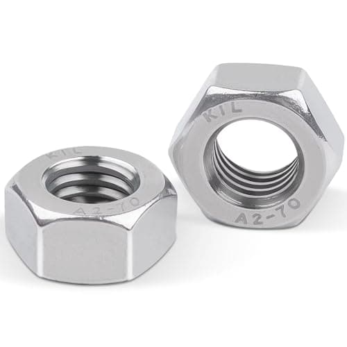 Image of 10 Pcs Nuts M6, Leryati DIN934 Standard A2 V2A Stainless Steel Hex Nut M6, Metric Hex Hexagon Full Nuts Steel Hex Nuts Coarse Thread Hexagon Nut, Hex Full Nut Used For Fastening