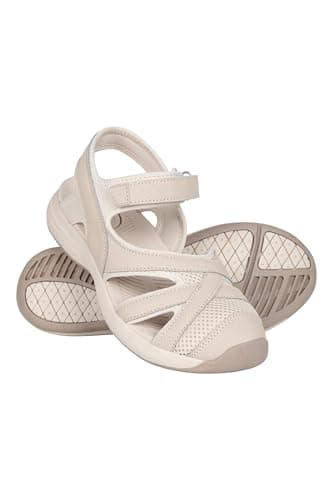 Image of Mountain Warehouse Cynthia Womens Covered Toe Sandals - Lightweight Ladies Shoes, Touch Strap Fastening, Phylon Midsole - Spring Summer, Beach, Walking & Outdoors Beige Adult Shoe Size 5