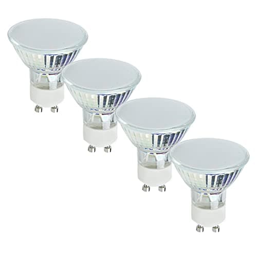 Image of MiniSun | 3W Super Bright LED Energy Saving GU10 Light Bulbs | LED Bulbs, Home Décor & Improvement Essential | Pack of 4 | 6500K Cool White