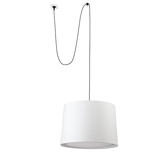 Image of Faro Conga White Cylindrical Pendant Lamp with Plug