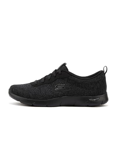Image of Skechers Women's Arch FIT Refine Lavish Wish Sneaker, Black Engineered Knit/Black Trim, 4 UK