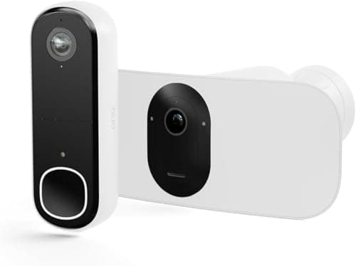 Image of Arlo Floodlight 2K Security Camera Outdoor and 2K Video Doorbell – Wireless Floodlight and Doorbell Camera Kit, Motion Sensor, Night Vision, Alarm Siren, 2-Way Talk, Free Trail of Secure, Black