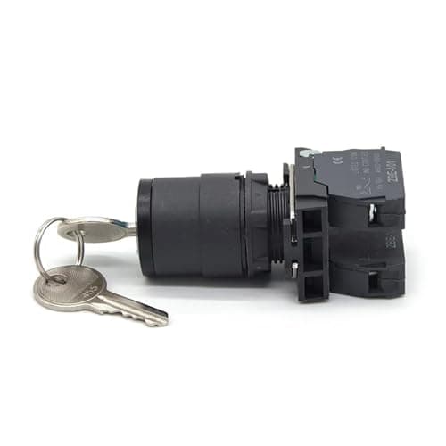 Image of 1PC XB5 Series Rotary Button Switch Silver Key 1NO AG21 Two Positions Selector Black Controls Switches