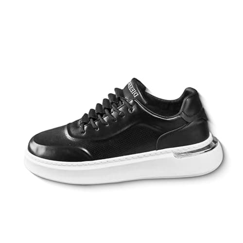 Image of Men's Casual Dress Sneakers - Classic Stylish Comfortable Walking Lace-Up Fashion Oxford, Black, 10.5