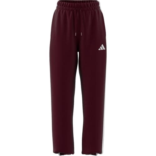 Image of adidas Women's Essentials 3-Stripes Fleece Loose Pants, Aurora Ruby/White, M