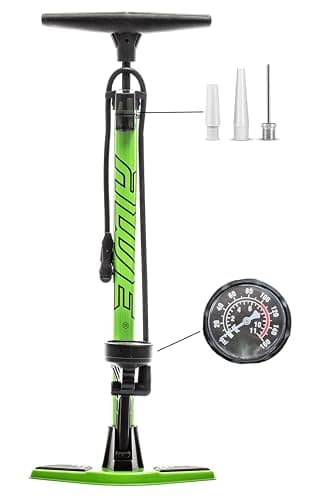 Image of AWE® Track Floor Pump Heavy Duty Steel Body With Gauge Upto 160PSI