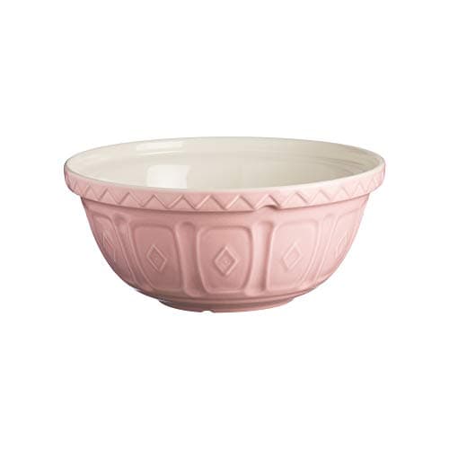 Image of Mason Cash Colour Mix Powder Pink Mixing Bowl | 2.7 Litre Capacity | 26cm Earthenware Bowl with Classic Pattern Design | Dishwasher Safe | Ideal for Baking, Pastry, Dough, Cakes & Cookies