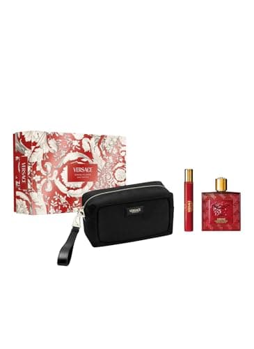 Image of Versace Eros Flame Eau de Parfum Gift Set 2025-100ml EDP, 10ml Travel Spray and Toiletry Pouch