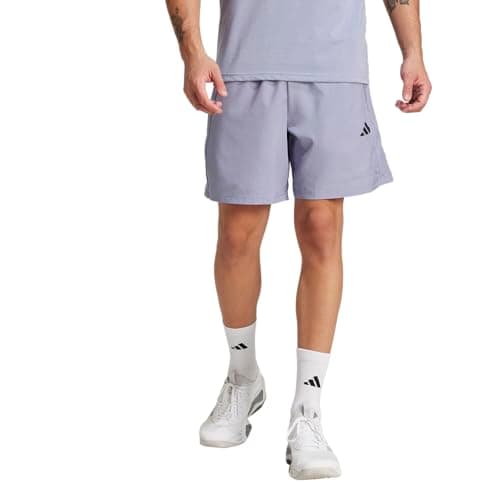 Image of adidas Men's Train Essentials Woven Shorts, Silver, Purple/Black, S/23 cm Entrepierna