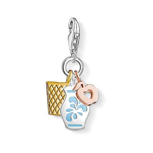 Image of Thomas Sabo - Thomas Lock Frakfurter Bembel Charm Silver Gold Lights/Blue Enamel Bezel 1154-548-1