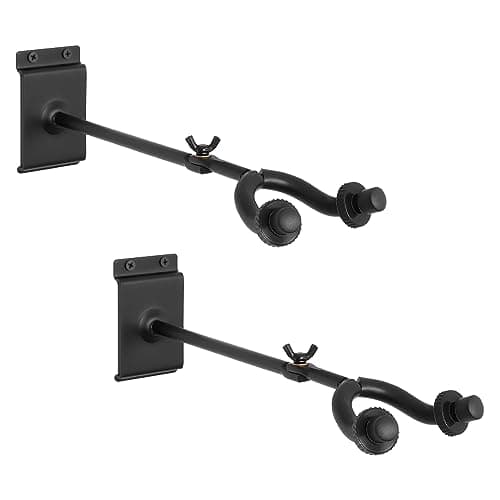 Image of STRICH Guitar Wall Mount Hangers 2 Pack, Multi Angle Adjustable Metal Guitar Hooks Holder for Instruments Display Set (Only 2 Hooks)