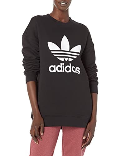 Image of adidas Originals Women's Trefoil Crew Neck Sweatshirt, black/White, M