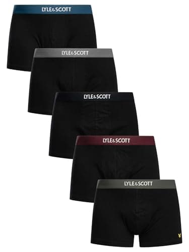 Image of Lyle & Scott Mens Henrick 5 Pack Boxers Black Multi S