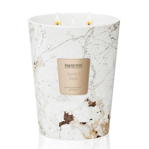 Image of M&SENSE Scented Candles Gifts for Women 990g Santal 3-Wick Natural Soy Wax Large Candles 150H Long Burning Aromatherapy Candles Gift for Men, Perfect Halloween Christmas Wedding Gifts