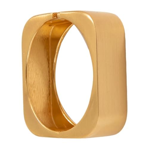 Image of sodeber Geometric Square Alloy Bangle High Shines Gold or Silver Tone Comfortable Wide Cuff Jewelry for Trendsetters Thick Gold or Silver Bangles for Women