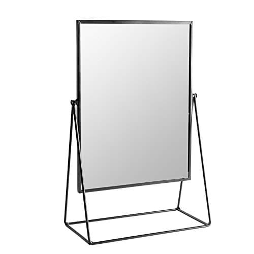 Image of Harbour Housewares Dressing Table Vanity Mirror - Free Standing Tabletop Makeup Cosmetic Mirror - 32cm - Black
