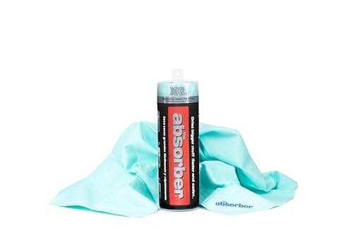 Image of The Absorber® XXL 32-Inch x 20-Inch Synthetic Premium Drying Chamois Cloth for Cars, Trucks, & More - Super Absorbent, Scratch-Free and Washable (Aqua)