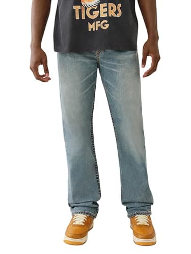 Image of True Religion Men's Ricky Super T Flap Jeans, Alley Loop Light Wash, 30