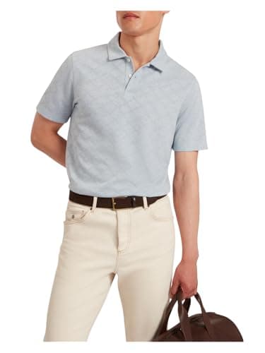 Image of Ted Baker London ss Diamond Jacquard Polo, pl-Blue, s