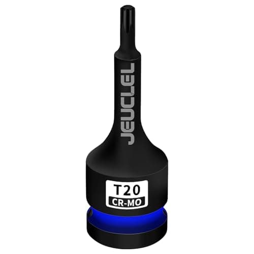Image of JEUCLEL T20 Torx Star 6 Point Impact Bit Socket, T20 1/2-Inch Square Drive 3-Inch Long Torx Socket, Cr-Mo Steel Lengthen Screwdriver Adapter Tool