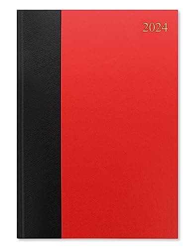 Image of Letts Standard A4 two pages per day 2024 diary - red/black