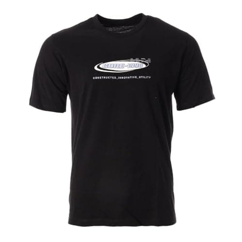 Image of JACK & JONES Mens Crew Neck T-Shirt – 100% Cotton Short Sleeve Casual Tee Top for Men, Black Colour, UK Sizes - L