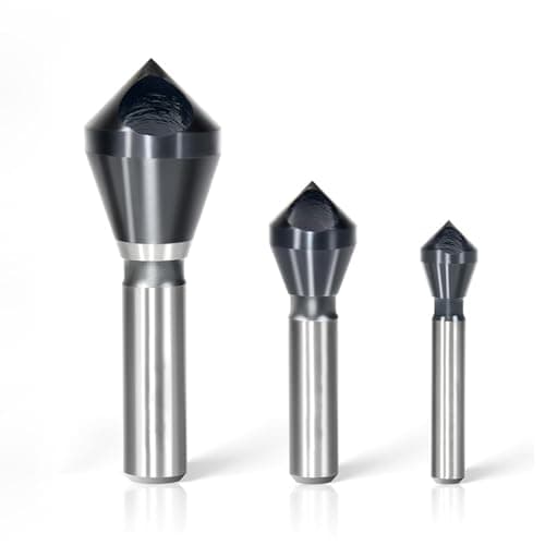 Image of Rarapop M35 HSS Cobalt Countersink Drill Bit with Ultra TiAlN Coating, Single-End Countersink Chamfer, Heavy-Duty 82-Degree Chamfer Drilling for Hard Metal, Stainless Steel, Copper, Wood (3-Piece Set)