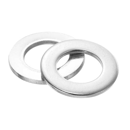 Image of sourcing map 10Pcs M20 Flat Washer, 304 Stainless Steel 21mm ID x 37mm OD x 3mm Thick for Bolt Screw, Factories Repair, Kitchens, Shops, and Outdoor Construction, Silver