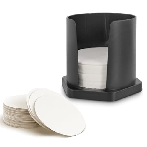 Image of CAFEMASY Coffee Filter Holder with 200 Count Paper Filters Compatible with Aeropress XL Espresso Maker Replacement Round Disposable Coffee Filters and Holder Coffee Accessories Pack