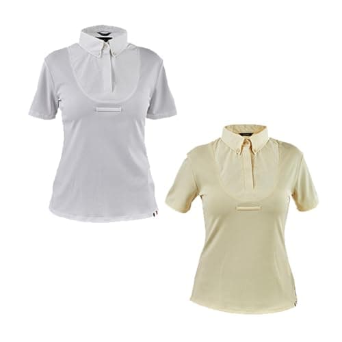 Image of Shires Aubrion Young Rider Short Sleeved Show Shirt in White Or Yellow 10259, White, 7-8 Years
