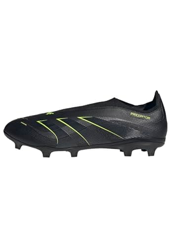 Image of adidas Unisex Predator League Laceless Firm Ground/Multi Ground Football Boots, Core Black/Carbon/Lucid Lemon, 11.5 UK