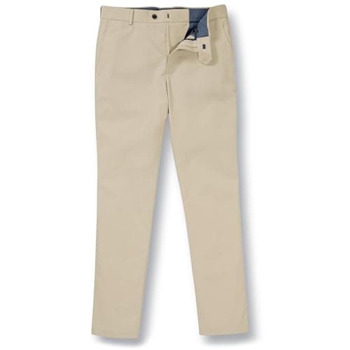 Image of Charles Tyrwhitt Men's Chino Trousers - Ultimate Non-Iron Stretch Stone Chinos for Men - Slim Fit - Smart Casual Cotton Chinos for Work, Travel & Everyday Wear
