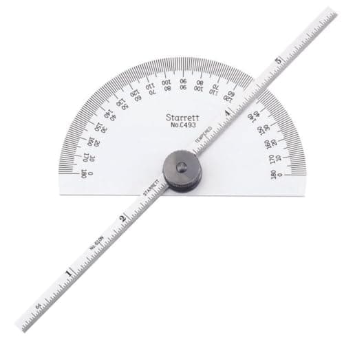 Image of Starrett C493 Protractor And Depth Gauge, 0-180 Range, 6" Blade Length