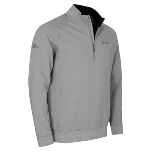 Image of Oscar Jacobson Mens Trent Tour Sweater - Light Grey/Black - M