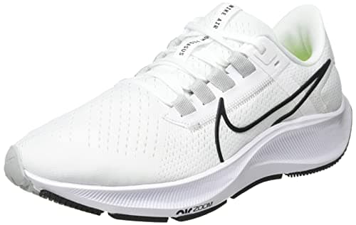 Image of NIKE Men's Air Zoom Pegasus 38 Shoes, White Black Pure Platinum Volt, 12 UK