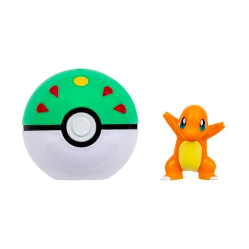 Image of Pokémon Clip ‘N’ Go Charmander and Friend Ball - Includes 2-Inch Battle Figure and Poké Ball Accessory