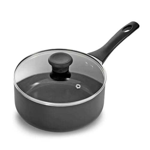 Image of Blackmoor Saucepan with Tempered Glass Lid/Ceramic Non-Stick, PFAS-Free, All Hob Types Including Induction/Essentials Range (20cm Saucepan)